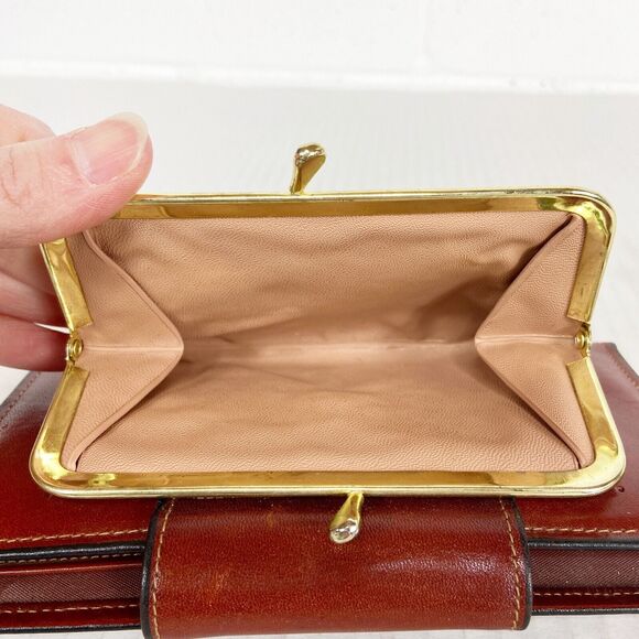 Vintage Capri Leather Wallet Brown Glove Cowhide Snap Closure Abraham‎ & Strauss - Picture 9 of 11